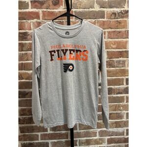 NWT Philadelphia‎ Flyers Shirt Youth Large Gray NHL Hockey Long Sleeve Fanatics